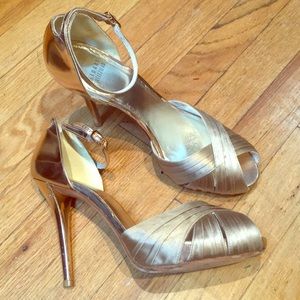 Stuart Weitzman Champagne & Rose Gold Dressy Heels